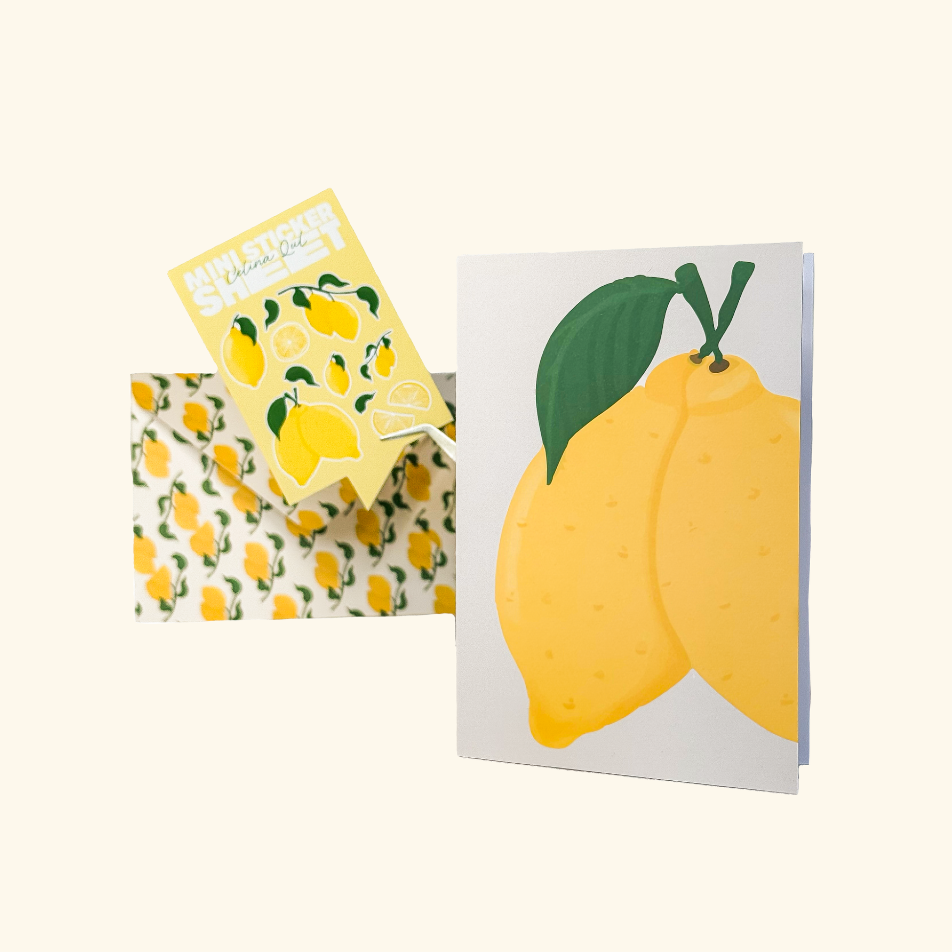 Dubbelvikt Kort Citron