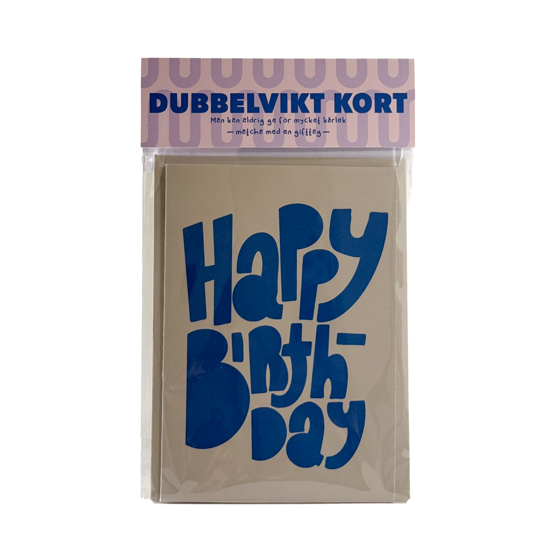 Dubbelvikt Kort Happy Birthday Blue