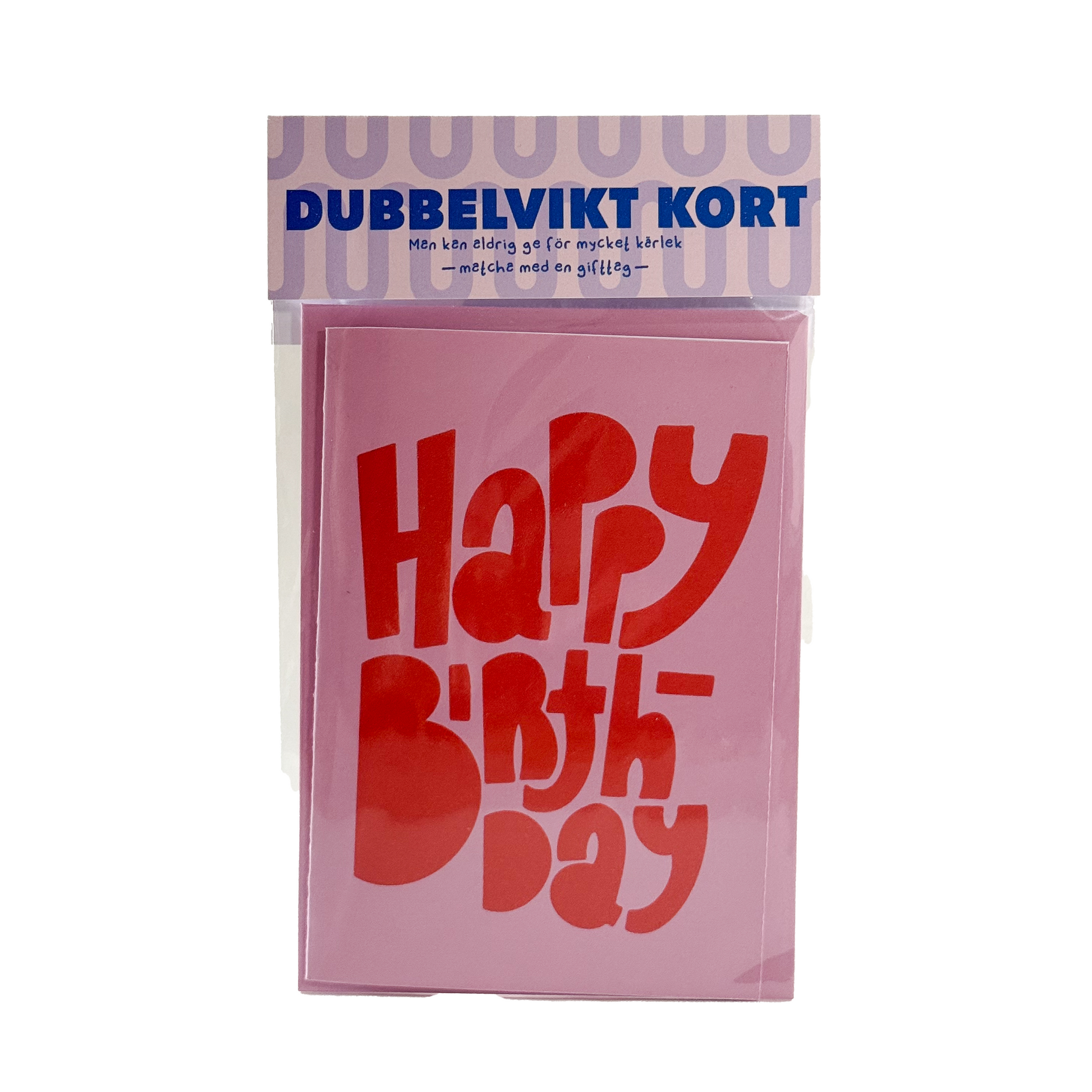 Dubbelvikt Kort Happy Birthday Pink