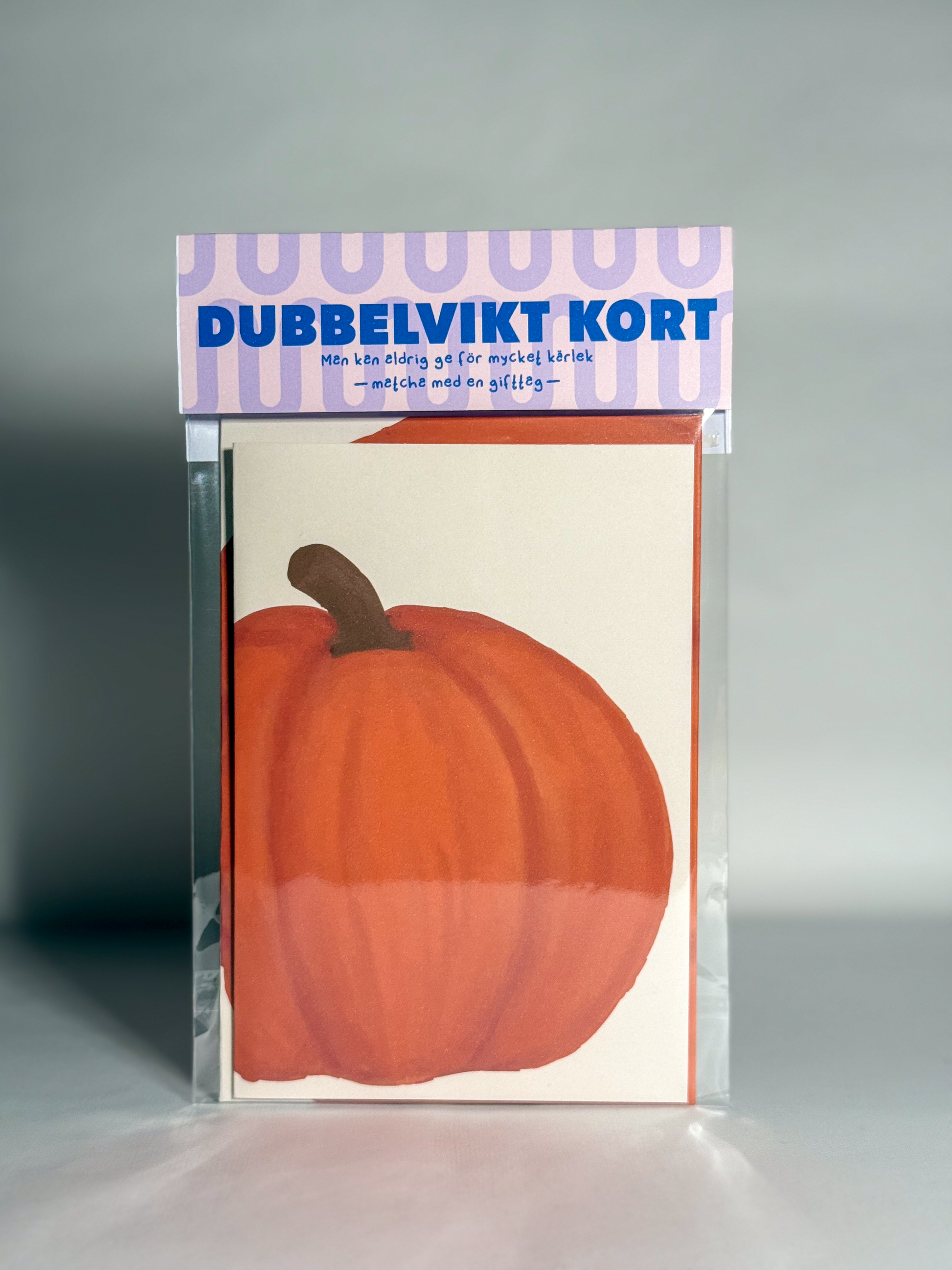 Dubbelvikt kort Pumpa
