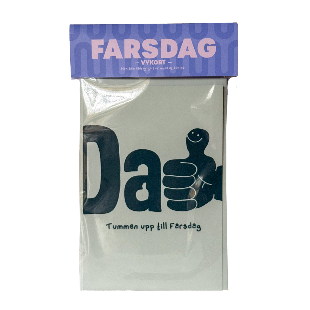 Vykort Tummen upp till Farsdag