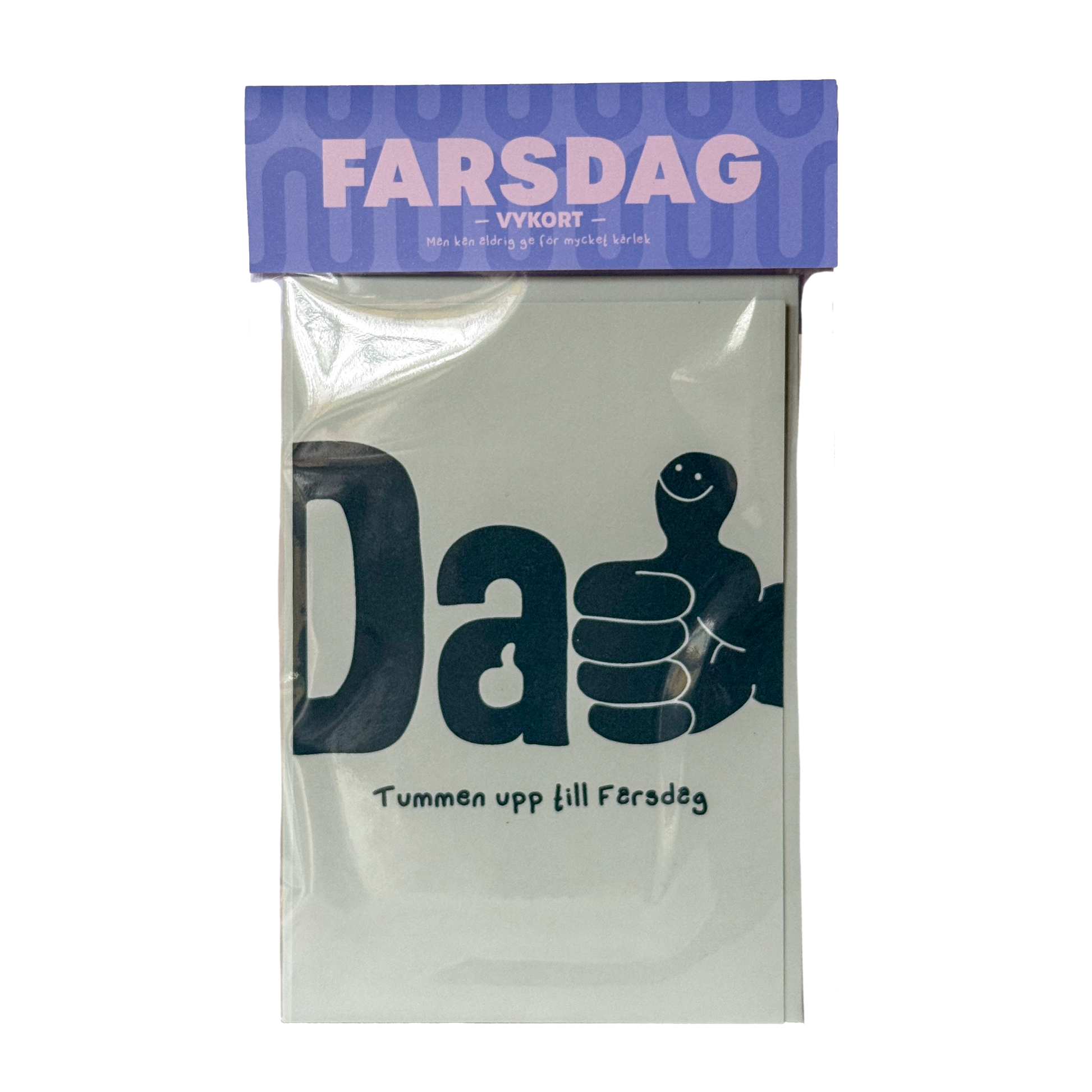 Vykort Tummen upp till Farsdag