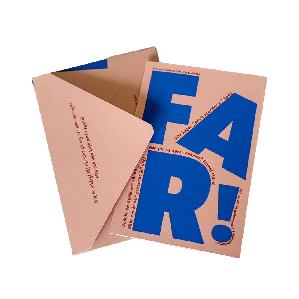 Dubbelvikt Farsdag-kort "Men Pappa!"