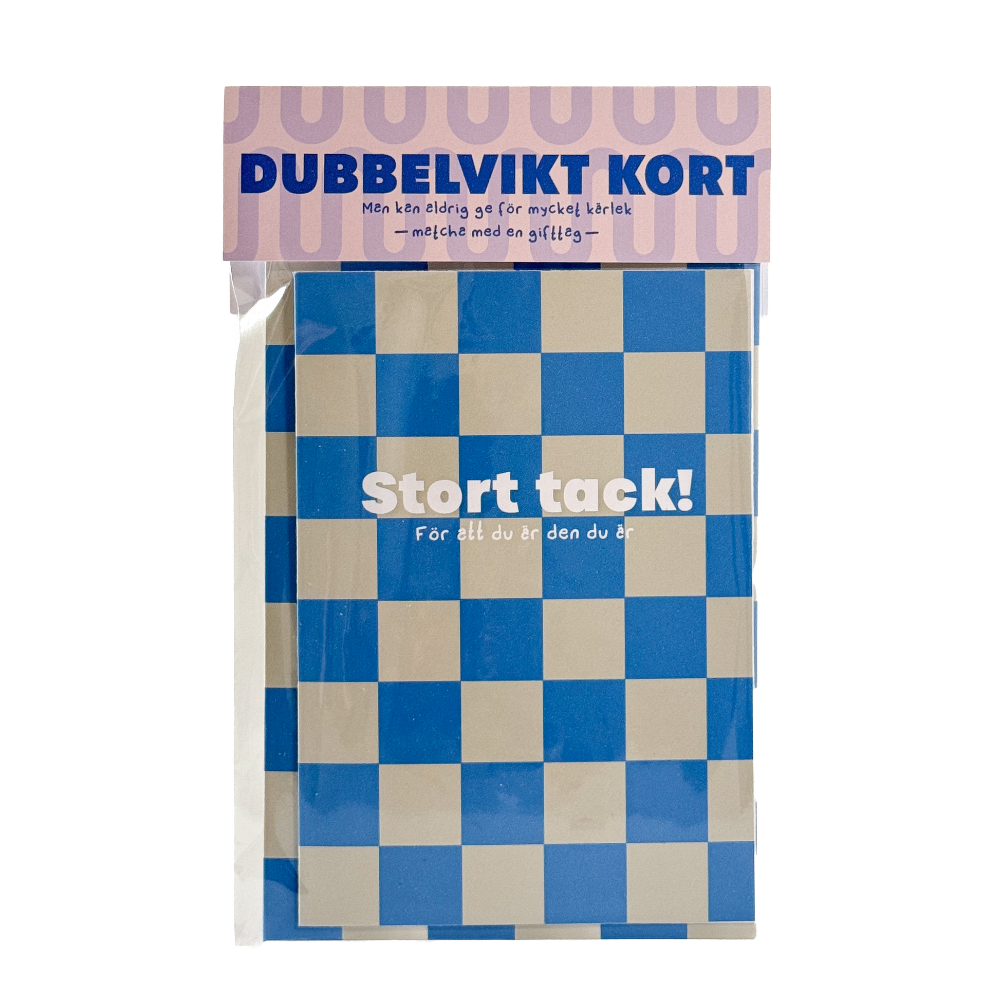 Dubbelvikt Tackkort Blå