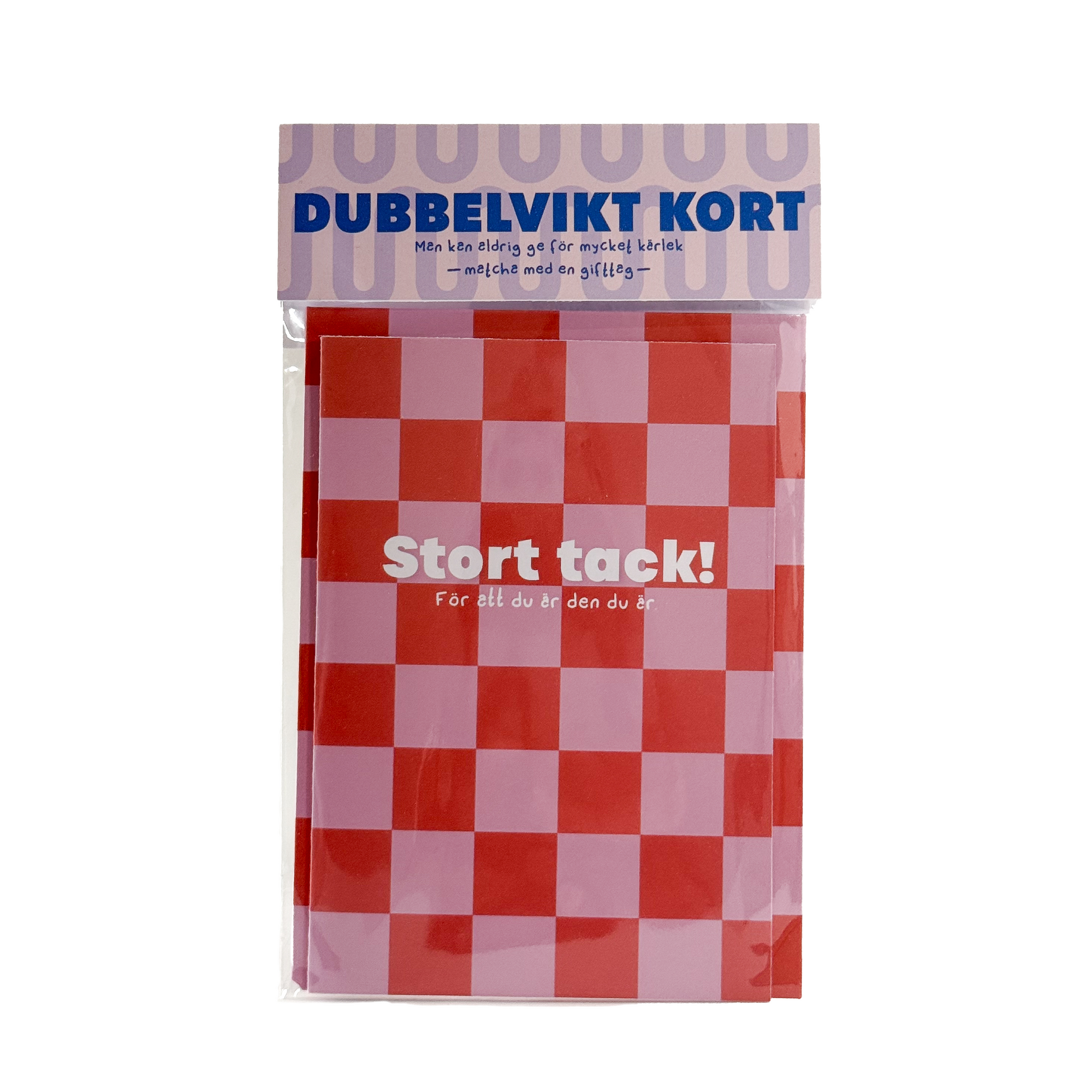 Dubbelvikt Tackkort Rosa