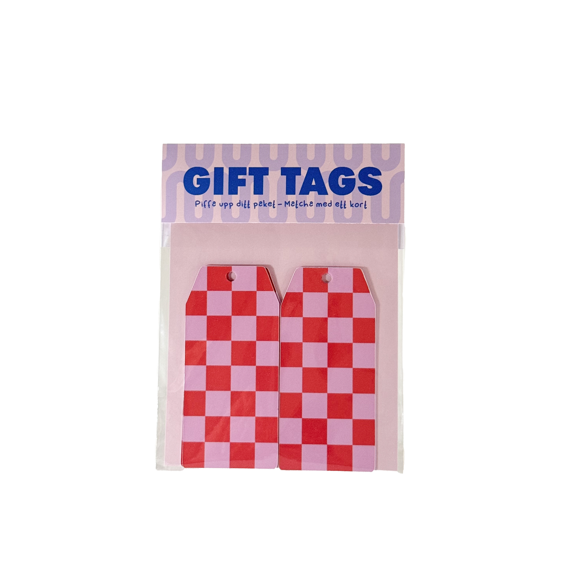 Gift Tag Rutig Rosa