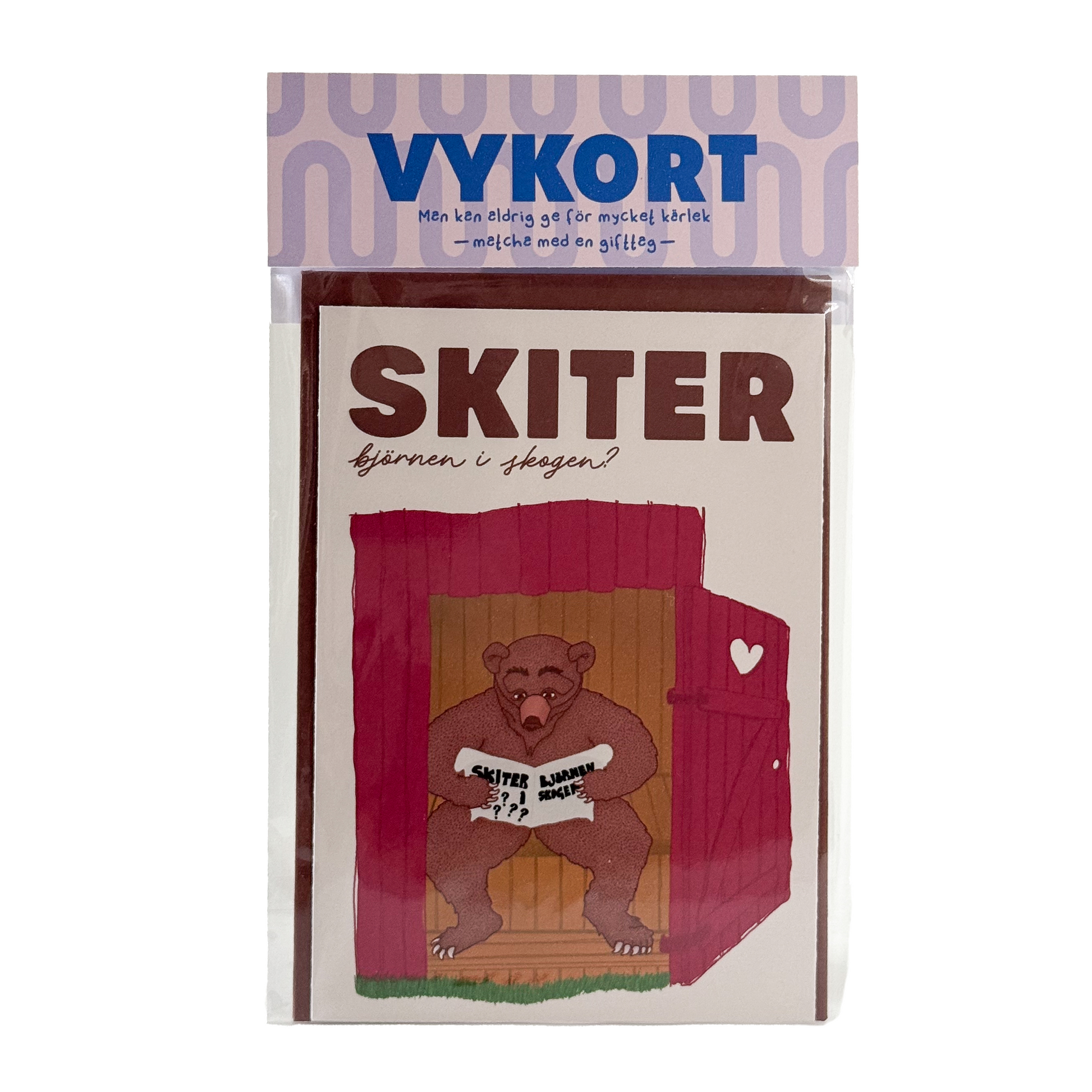 Vykort Björn på dass